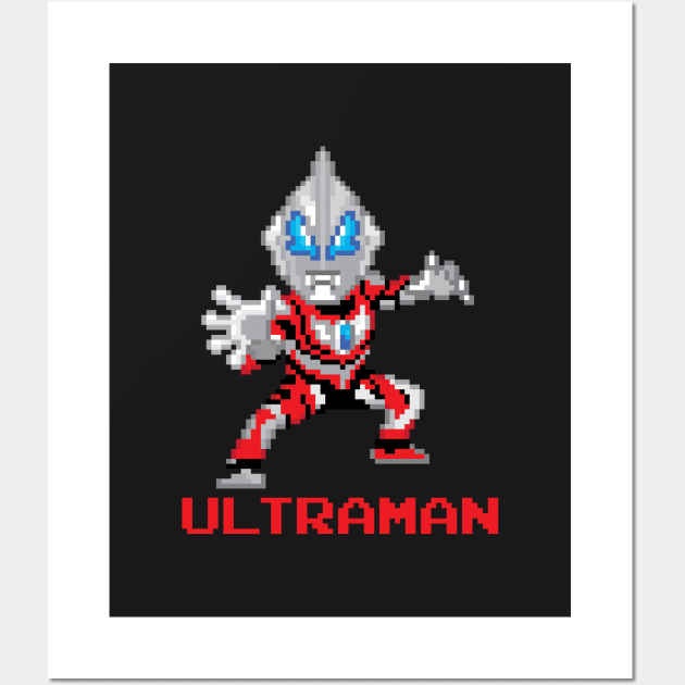 Ultraman Pixel Character Wall Art by Rebus28